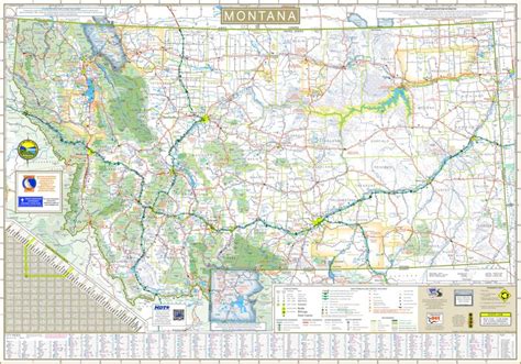 Large Detailed Tourist Map of Montana With Cities and Towns