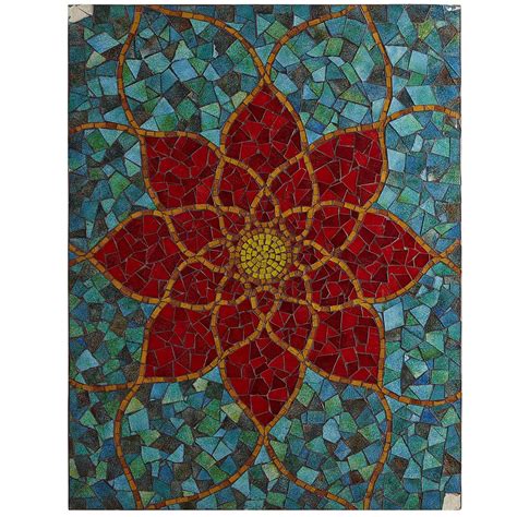 http://www.pier1.com/red-mosaic-flower-wall-panel/2804230.html | Mirror wall art, Flower wall ...