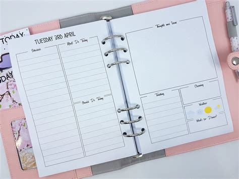 A5 Day on Two Pages Planner Inserts | Planner inserts, Planner ...