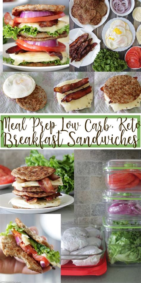 Low Carb, Keto Breakfast Sandwiches – Meal Prep | Recipe | Meal prep ...