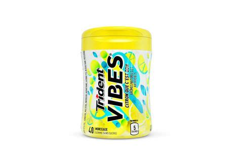 Trident Vibes Sugar-Free Gum Ooh La Lemon 40 Pieces | Walmart Canada