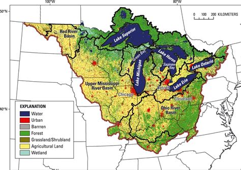 Land Use and Land Cover Across the Great Lakes Basin and Upper Midwest... | Download Scientific ...