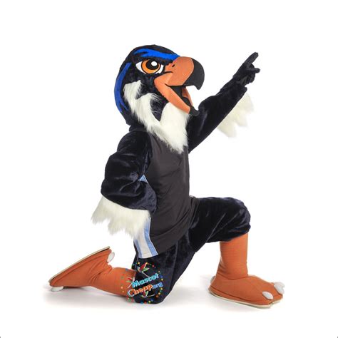 Blue Hawk Mascot Costume Professional Design