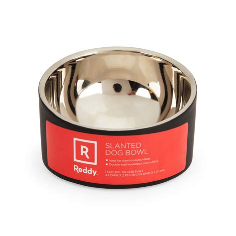 Reddy Slanted Stainless-Steel Slanted Dog Bowl, 1 Cup | Petco