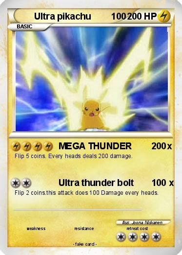 Pokémon Ultra pikachu 100 100 - MEGA THUNDER x - My Pokemon Card