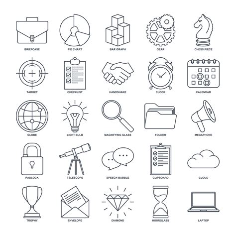 business management elements set icon symbol template for graphic and web design collection logo ...