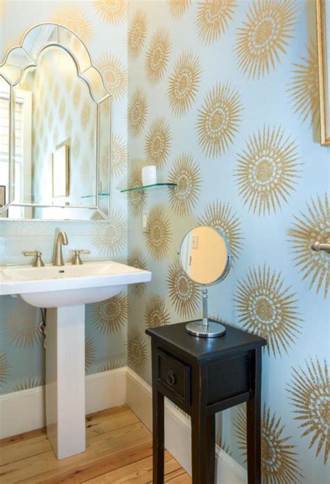 Mirror and wallpaper. Photo via Charleston MLS | Bathroom renovations ...