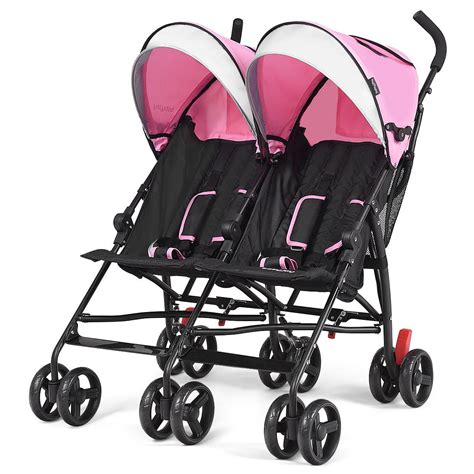 Baby Joy Foldable Twin Baby Double Stroller, Pink - Walmart.com