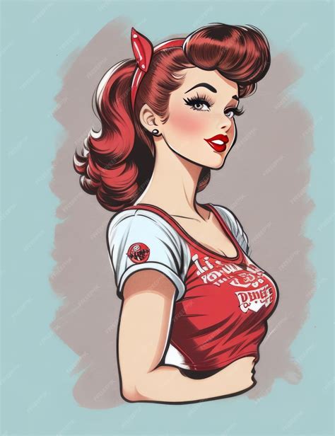 Premium AI Image | retro pinup woman illustration