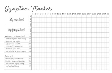 Free Printable Pain Diary Template - PRINTABLE TEMPLATES