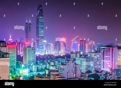 Shenzhen, China city skyline at twilight Stock Photo - Alamy