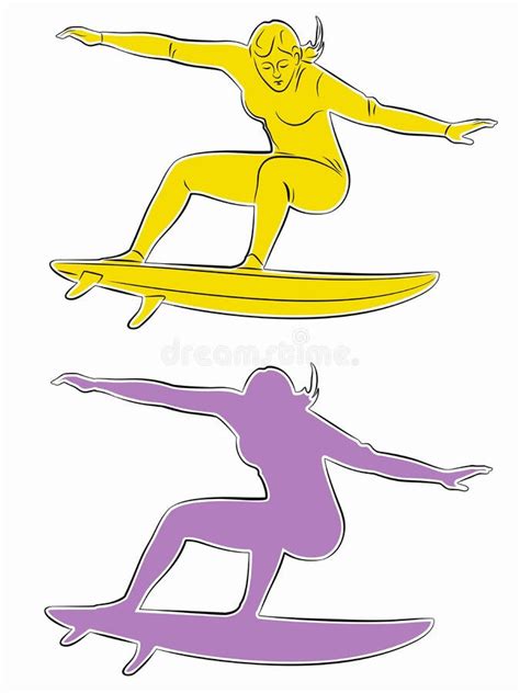 Female Surfer Silhouette Stock Illustrations – 543 Female Surfer ...