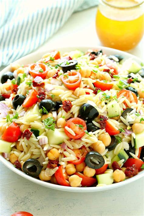 Orzo Pasta Salad - Crunchy Creamy Sweet