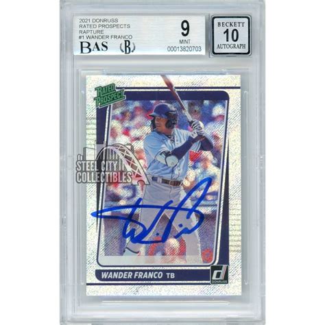 Wander Franco 2021 Panini Donruss Rated Prospect Rapture Autograph #1 BGS 9 BAS 10 | Steel City ...