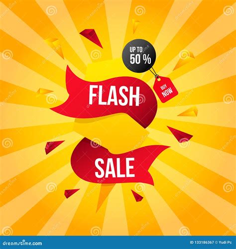 Flash Sale Banner Design Template Stock Vector - Illustration of banner ...