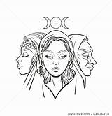 Mother Maiden Crone Digi Stamp Digital Coloring Page For Sketch  sketch template