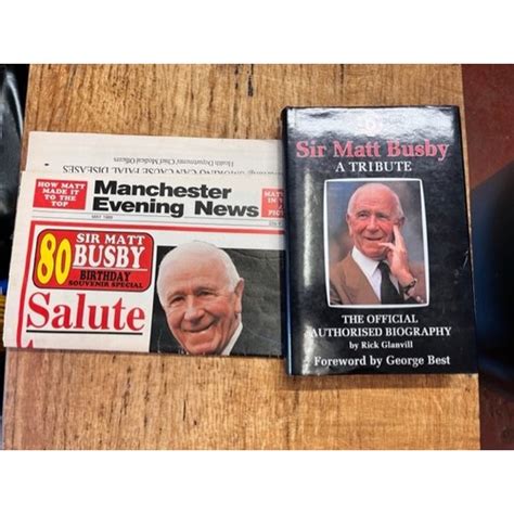 SIR MATT BUSBY BIOGRAPHY & A SOUVENIER NEWSPAPER