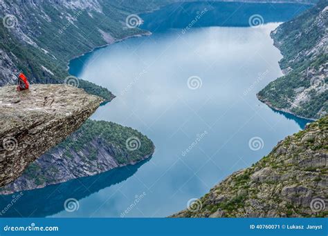 Norway Mountain Trolltunga Odda Fjord Norge Hiking Trail Stock Image ...