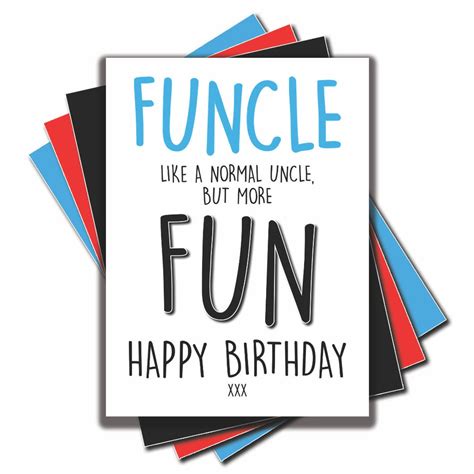 Funny Birthday Card For Uncle Funcle Like A Normal Uncle But | Etsy