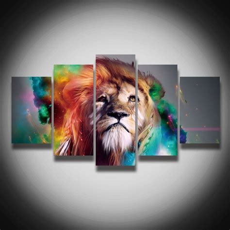 Top 15 of Abstract Lion Wall Art