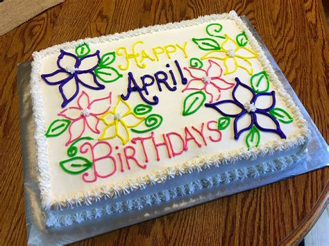 April Birthday Cake | Birthday sheet cakes, Happy birthday april, Happy birthday cakes