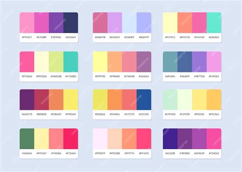 Premium Vector | Pantone colour palette catalog samples in rgb hex