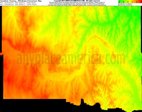 Free Canadian County, Oklahoma Topo Maps & Elevations