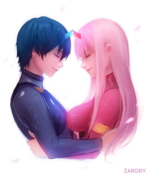 Hiro and Zero Two by Zarory on DeviantArt