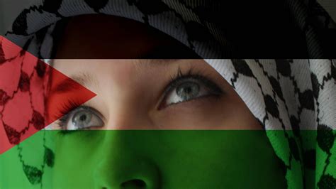 Download Woman In Palestine Flag Colors Wallpaper | Wallpapers.com