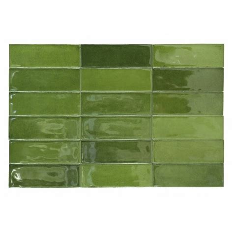 Calpe Olive 5cm x 15cm Wall Tile