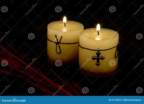 Candles And Cross Stock Images - Image: 3712324