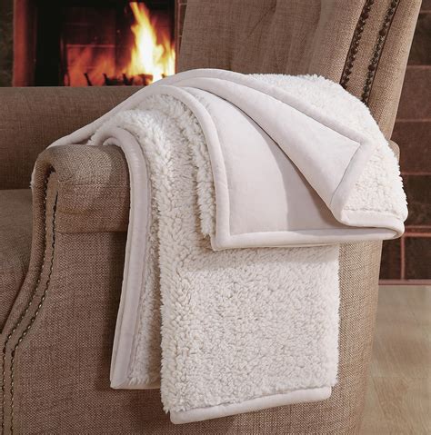 F&A Home Ultra Soft Warm Faux Sheepskin Throw,Heavyweight Couch Blanket ...