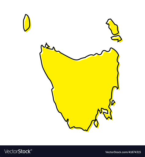 Simple outline map of tasmania is a state Vector Image