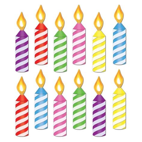 Mini Birthday Candle Cutouts (Case of 288) | Birthday candles printable ...