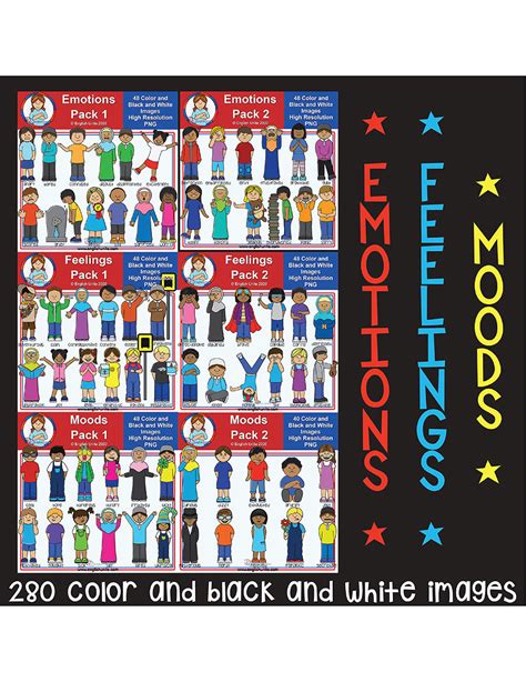 English Unite - Clip Art - Emotions, Feelings and Moods Bundle