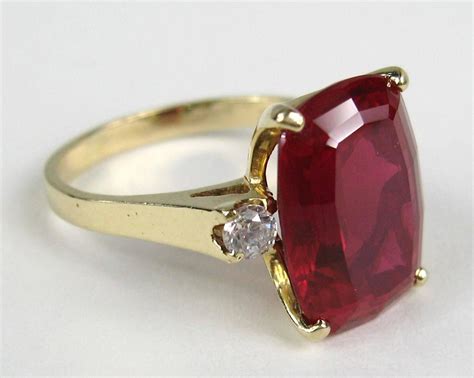 Stunning 1950's 14K Gold Diamond Ruby Ring For Sale at 1stdibs