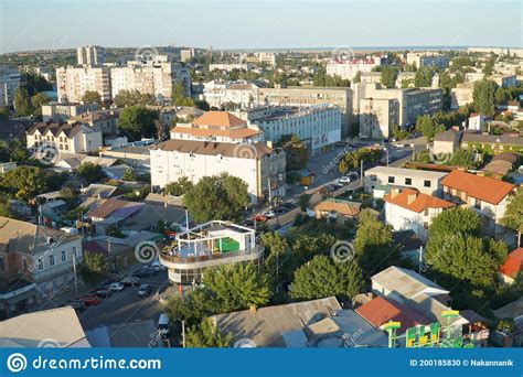 Top View of the Roofs of Houses in the City of Berdyansk Editorial ...