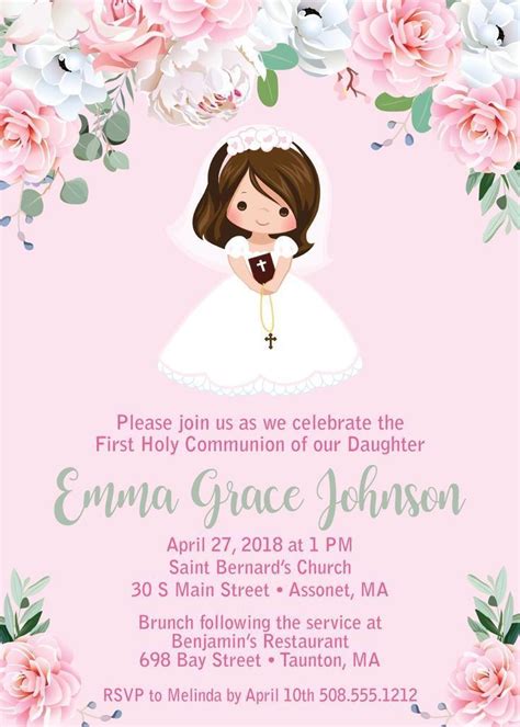 Pin on First Communion Invitations