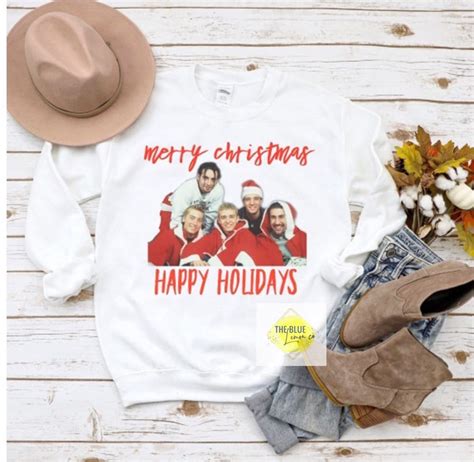 NSYNC Merry Christmas, Happy Holidays, Christmas Crewneck Sweatshirt, Christmas Sweatshirt ...