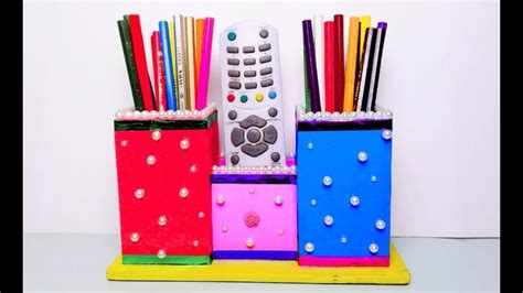 CARDBOARD PENCIL HOLDER | How to Make Pencil Holder/stand out of ...