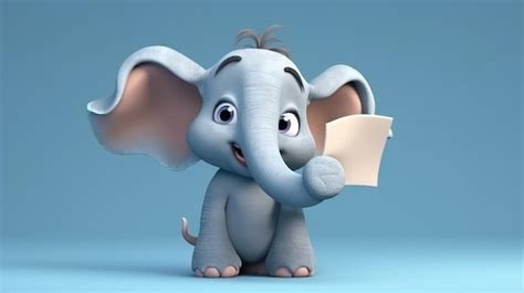 Premium Photo | A baby elephant holding a letter in his hand