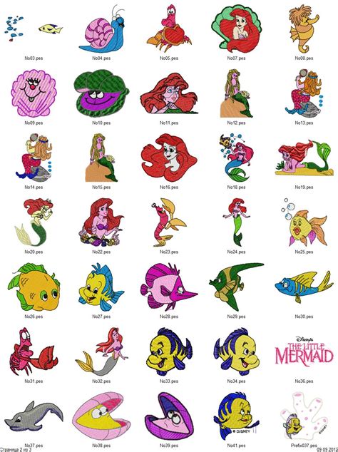 The Little Mermaid - 85 disney embroidery designs - Free Machine ...