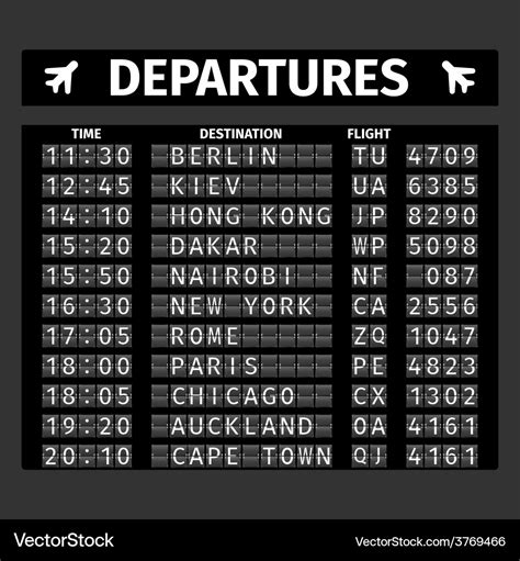 Airport departure board Royalty Free Vector Image