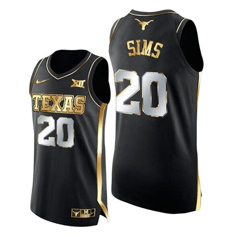 Men Jericho Sims Black Golden Texas Longhorns 2021 March Madness Jersey ...