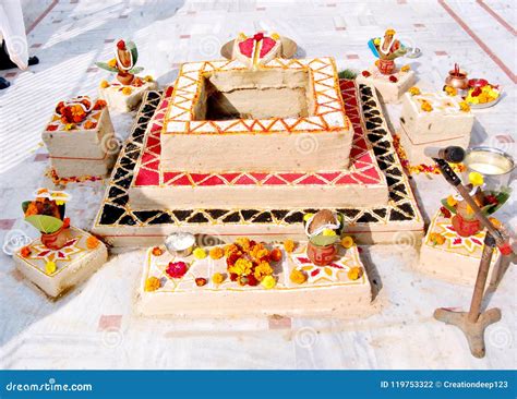 Havan Kund,Havan Yagna Kund Puja In Hindu Vedic Tradition In India,White Background Stock Image ...