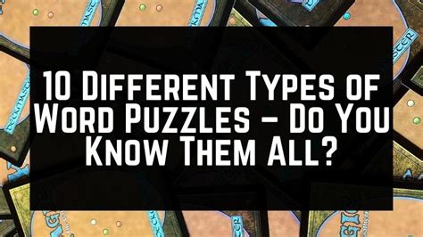 10 Different Types of Word Puzzles - Do You Know Them All?