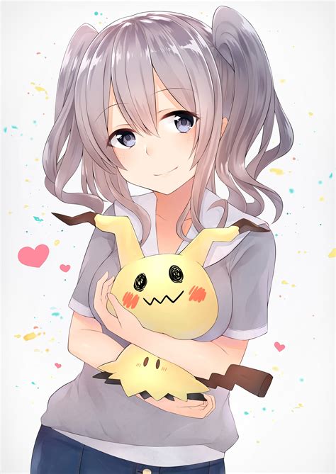 1242x2208 resolution | gray haired girl anime character, anime girls ...