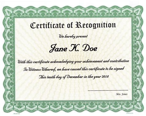 Free Printable Certificates Of Recognition - Printable World Holiday