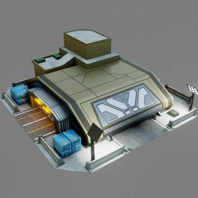 Sci-Fi Hangar 3D Model by sathak