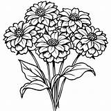 Zinnia Flower Outline Illustration coloring Book Page Design  sketch template